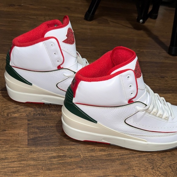 Nike White and Red Men's High-Top Sneakers - Picture 5 of 5